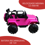 Mini Carro Elétrico Infantil Com Controle Remoto Rosa BW028RS - 9
