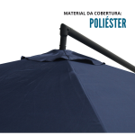 Ombrelone Suspenso Base Lateral 3,0M Azul IWOS300AZ - 6
