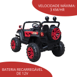 UTV Elétrico Infantil 2 Assentos Vermelho BW085VM - 9