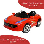 Mini Carro Elétrico Com Controle Remoto Vermelho BW097VM - 5