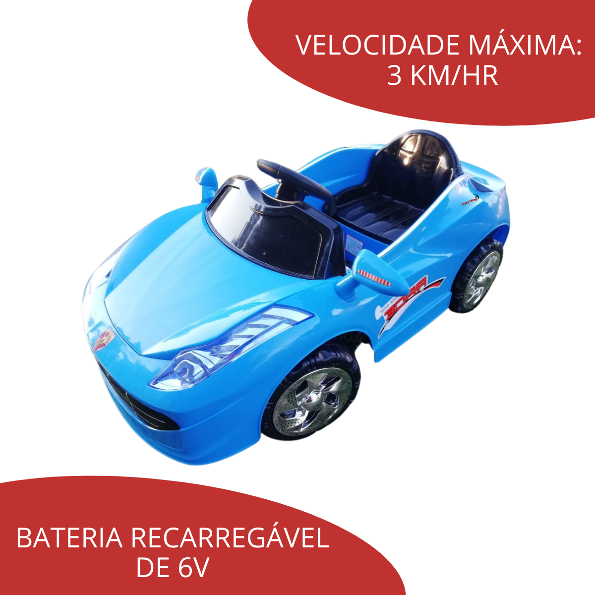 Mini Carro Infantil Azul Elétrico com Controle Remoto - BW097AZ na