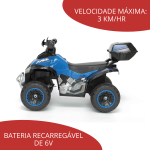 Quadriciclo Elétrico 6V Azul BW129AZ - 9