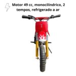 Mini Moto Dirt Cross 49cc Vermelha - WVDB-006V - 5