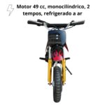 Mini Moto Dirt Cross 49cc Preto - WVDB-006P - 5