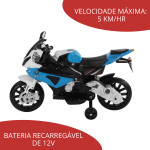 Mini Moto Elétrica 12V BMW S1000 RR Licenciado Azul BW179AZ - 7