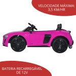 Mini Carro Elétrico 12V Audi R8 Spyder Licenciado Rosa BW123RS - 6