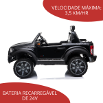 Mini caminhonete elétrica 24V Ford Ranger Raptor Licenciado BW121 PRETO - 6