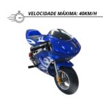 Mini Moto Pocket Speed 49cc Azul WVPR-204 - 6