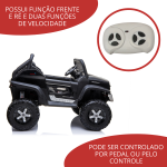 Mini UTV Quadriciclo Elétrico 12V Mercedes Unimog Licenciado Rodas Em EVA BW120EVAPT - 6