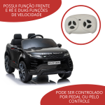 Mini Carro Elétrico Licenciado Land Rover Evoque Preto BW128PR - 9