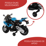 Mini Moto Elétrica 12V BMW S1000 RR Licenciado Azul BW179AZ - 5