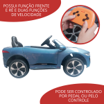 Mini Carro Elétrico Infantil Licenciado Jaguar Cinza BW153CZ - 5