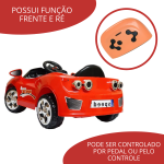 Mini Carro Elétrico Com Controle Remoto Vermelho BW097VM - 4