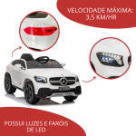 Mini Carro Elétrico 12V Mercedez Benz GLC Concept Licenciado Branco BW177BR - 7