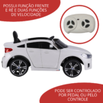 Mini Carro Elétrico 12v BMW 6 GT Licenciado Branco BW178BR - 7