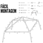 Gazebo Montável Base 3,00 x 3,00M Branco IWGZM240BR - 4