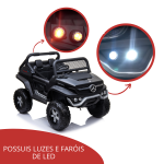 Mini UTV Quadriciclo Elétrico 12V Mercedes Unimog Licenciado Rodas Em EVA BW120EVAPT - 5