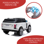 Mini Carro Elétrico 12V Land Rover Com Banco De Couro e MP5 Licenciado Branco BW122MP5BR - 3