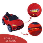 Mini Carro Elétrico Infantil Com Controle Remoto Vermelho BW029VM - 6