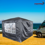 Gazebo Articulado 3,00 X 3,00M Com 2 Paredes Preto IWGZAP3PR - 9