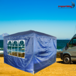 Gazebo Articulado 3,00 X 3,00M Com 2 Paredes Azul IWGZAP3AZ - 9