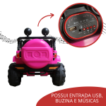 Mini Carro Elétrico Infantil Com Controle Remoto Rosa BW028RS - 4