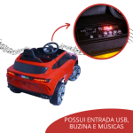 Mini Carro Elétrico Infantil Com Controle Remoto Vermelho BW029VM - 4