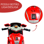 Mini Moto Elétrica Infantil Vermelha BW044VM - 3