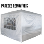 Gazebo Articulado 3,00 X 3,00M Com 2 Paredes Branco IWGZAP3BR - 7