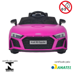 Mini Carro Elétrico 12V Audi R8 Spyder Licenciado Rosa BW123RS - 3