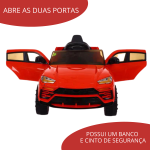 Mini Carro Elétrico Infantil Com Controle Remoto Vermelho BW029VM - 3