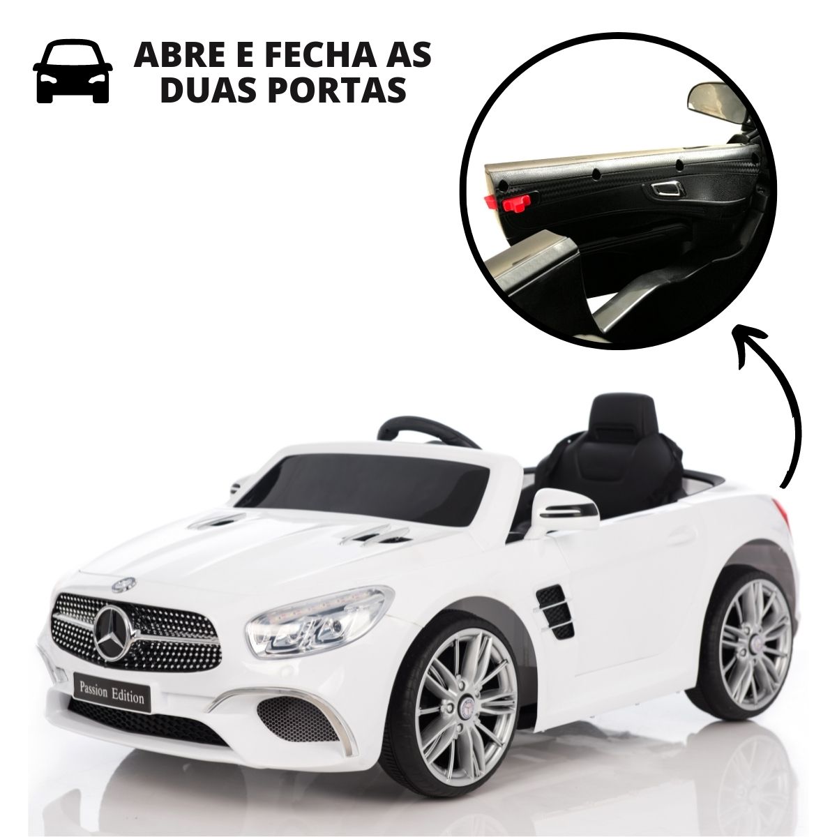 Mini Carro Elétrico Infantil 12V Mercedes SL400 Controle Remoto Criança  Preto Brinqway Bw-206 Pt BW