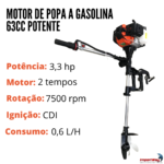 Motor De Popa A Gasolina 63CC Potente IWMPG2T63 - 8