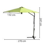 Ombrelone Lateral 2,70M Com Led Verde IWOBLL270VD - 2