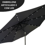 Ombrelone Base Central Articulado Com Led 2,70M IWOBCAL270 - 3