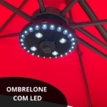 Ombrelone Lateral 2,70M Com Led Vermelho IWOBLL270VM - 3