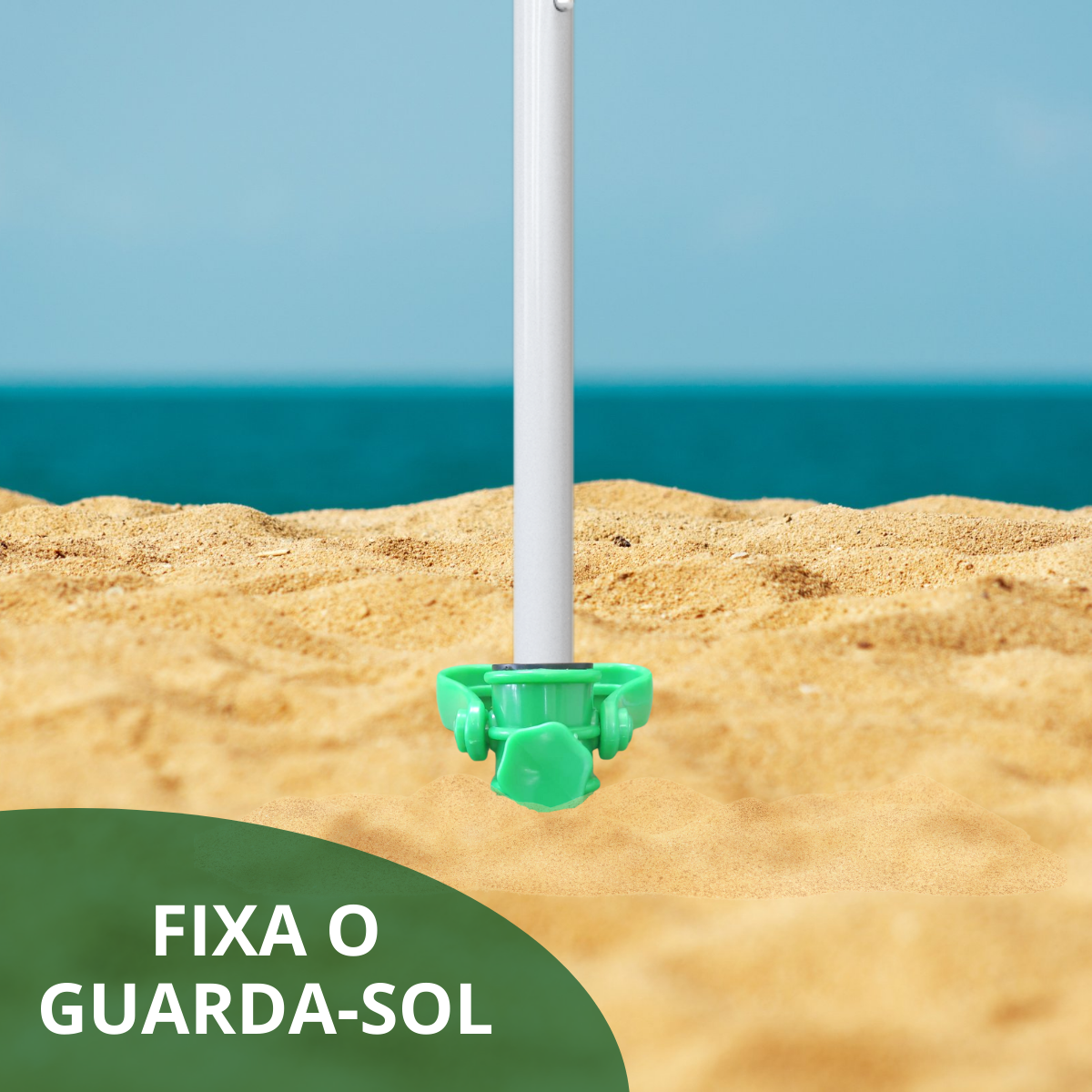 Saca Areia Mor Com Suporte Guarda-Sol - Acessório Praia Amarelo