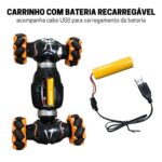 Carrinho Acrobático Controle Remoto e Relógio Laranja BW225LR - 9