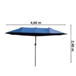 Ombrelone Central Duplo 4,60M Azul IWOBCD460AZ - 2