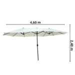 Ombrelone Central Duplo 4,60M Branco IWOBCD460BR - 2