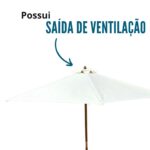 Ombrelone Central De Madeira 2,70M Branco IWOBCM270BR - 6