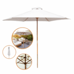 Ombrelone Central De Madeira 3,00M Branco IWOBCM300BR - 1