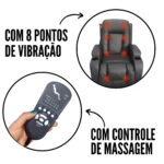 Poltrona De Amamentação Com Balanço Reclinável Preta - IWPRMAPT - 6