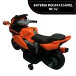 Mini Moto Elétrica 6V Laranja BW232LR - 4