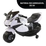 Mini Moto Elétrica 6V Branco BW232BR - 4