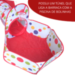 Barraca Infantil Com Piscina De Bolinha Vermelho BW158VM - 5