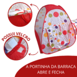Barraca Infantil Com Piscina De Bolinha Vermelho BW158VM - 6