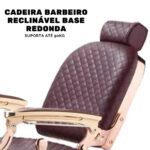 Cadeira Barbeiro Reclinável Base Redonda Marrom IWCBRBR004 - 2