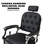 Cadeira Barbeiro Reclinável Base Redonda Preto IWCBRBR003 - 2