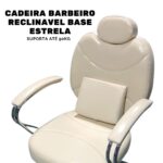 Cadeira Barbeiro Reclinável Base Estrela Bege IWCBBE002 - 3